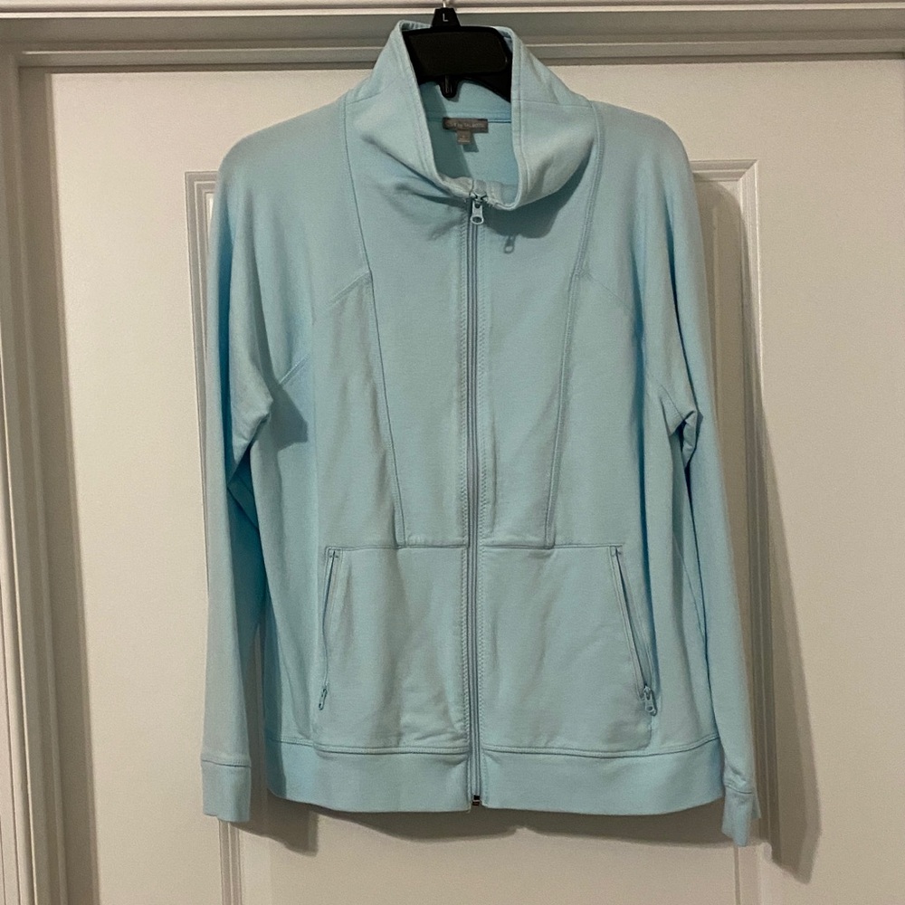 Talbots Pale Blue Full-Zip Bomber Jacket